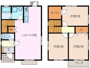 新正駅 徒歩3分 1階の物件間取画像